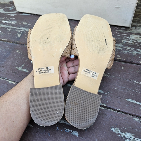 Rachel Zoe Tan Woven Slide Sandals Womens Size 10 - Picture 15 of 16